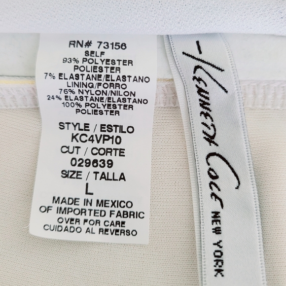 NWOT Kenneth Cole Black & White Stripe 1 Pc Swimsuit, Sz L - Picture 14 of 15